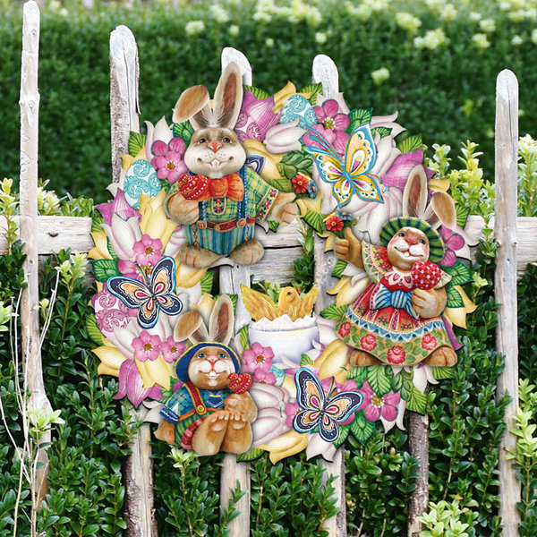 The Holiday Aisle® Easter Family Wreath Diminutive Wall Decor Wayfair